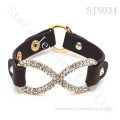 New Jewelry Soft Artificial Leather Press Stud Button Bracelet